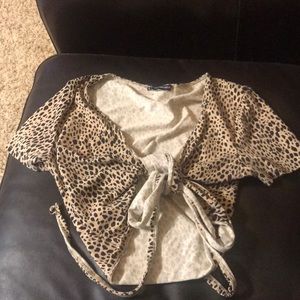 Cheetah print wrap top